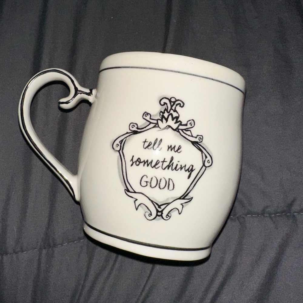 Katie Mandy “tell me something good” mug